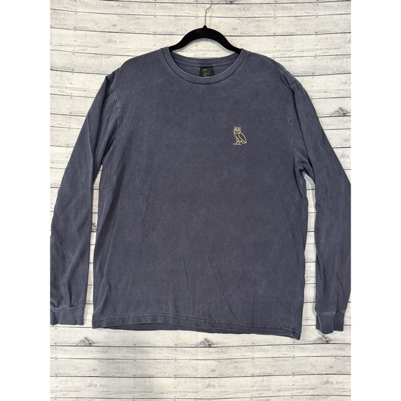 Drake OVO October’s Very Own Owl Embroidered Long Sleeve T-shirt  Blue Fade Sz M - Picture 1 of 13